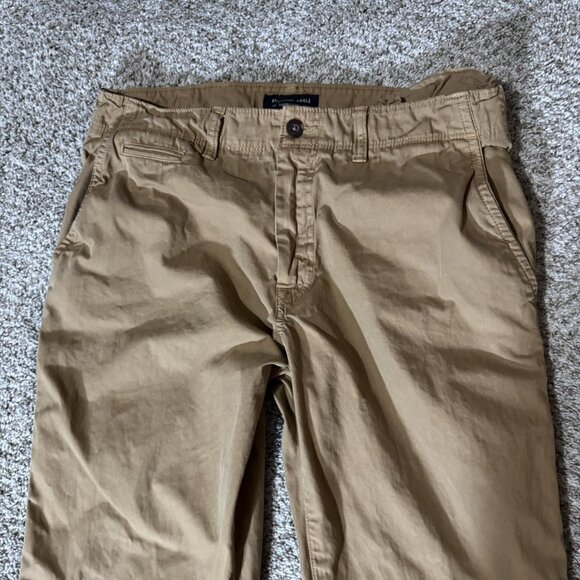 American Eagle Pants Mens 34x32 Khaki Relaxed Straight Chino Cotton Casual - Picture 3 of 13